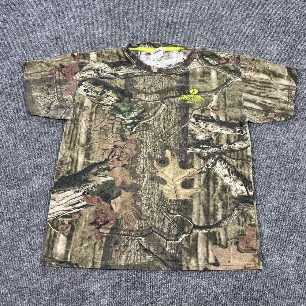 Mossy Oak Shirt Youth Medium Brown Camo Break-Up Infinity Hunting Graphic Tee